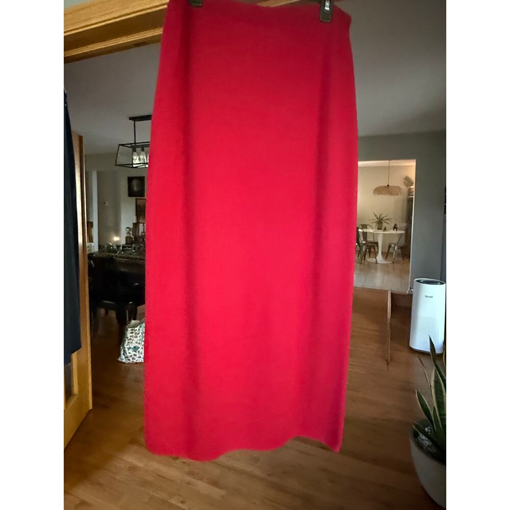 Eileen fisher Red Merino wool maxi knit skirt elastic waist women’s L - Picture 3 of 9
